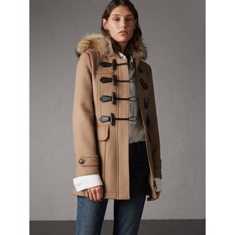 burberry wool cape coat|burberry wool duffle coat women's.